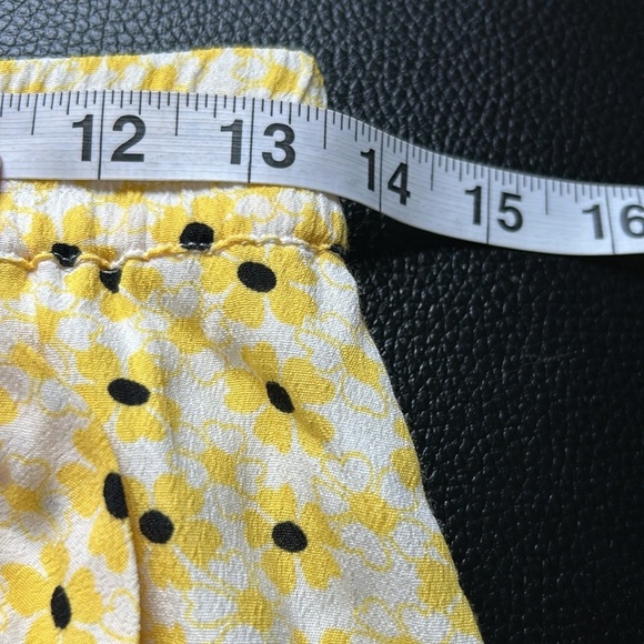 GANNI Daisy Maize Crepe Skirt Yellow Floral Ruffle Trim Size 36 US Sz 4 - Picture 13 of 15